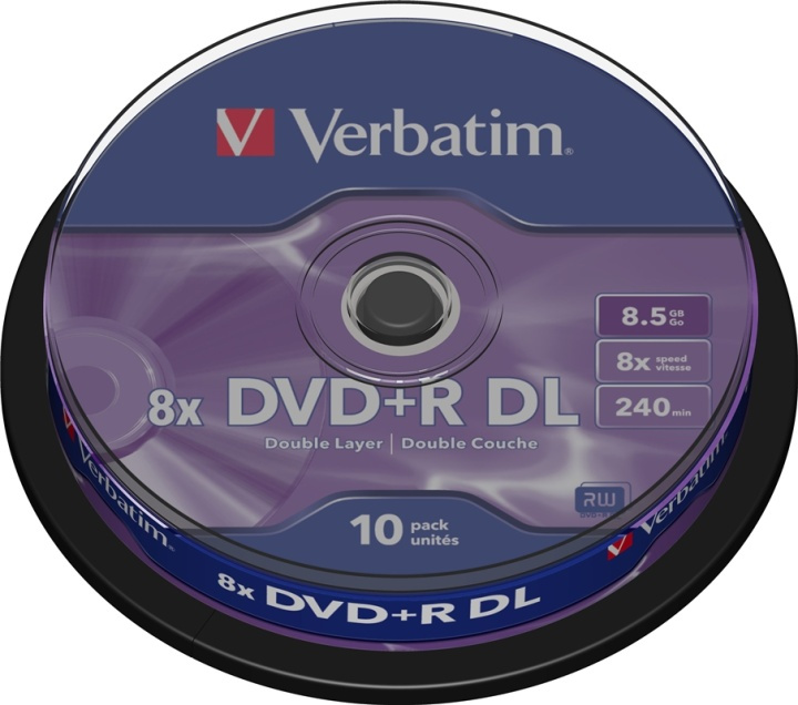 Verbatim DVD+R DL, 8x, 8,5 GB/240 min, 10-pakkaus spindle, AZO ryhmässä KODINELEKTRONIIKKA / Tallennusvälineet / CD/DVD/BD-levyt / DVD+R @ TP E-commerce Nordic AB (38-23669)