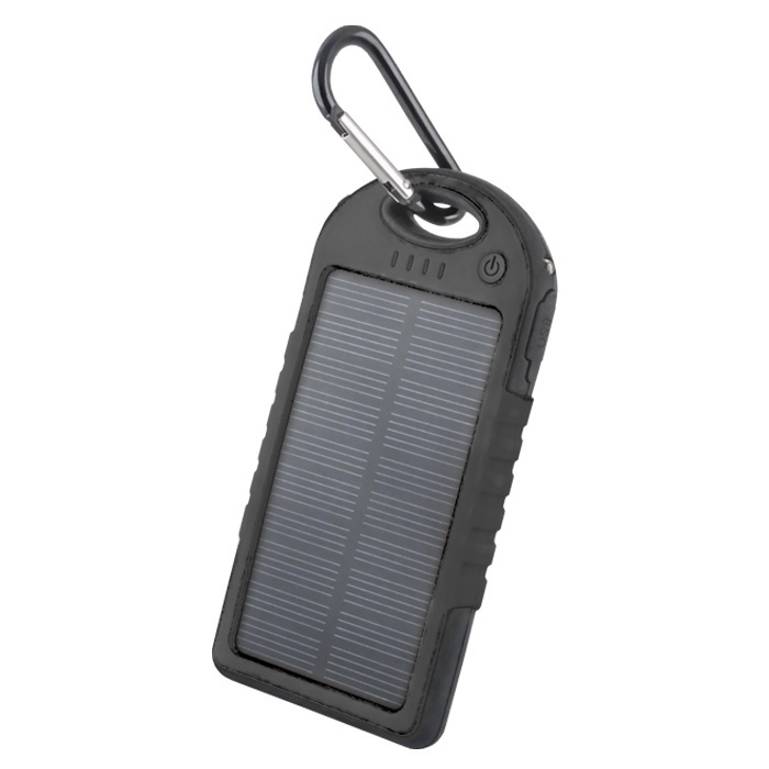 Forever STB-200 PowerBank, aurinko, 5000mAh - musta ryhmässä ÄLYPUHELIMET JA TABLETIT / Laturit & Kaapelit / Powerbanks @ TP E-commerce Nordic AB (38-24389)