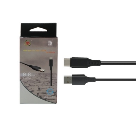 USB-kaapeli Nintendo Switchille, 3m, musta ryhmässä KODINELEKTRONIIKKA / Pelikonsolit & Tarvikkeet / Nintendo Switch / Tarvikkeet @ TP E-commerce Nordic AB (38-27535)