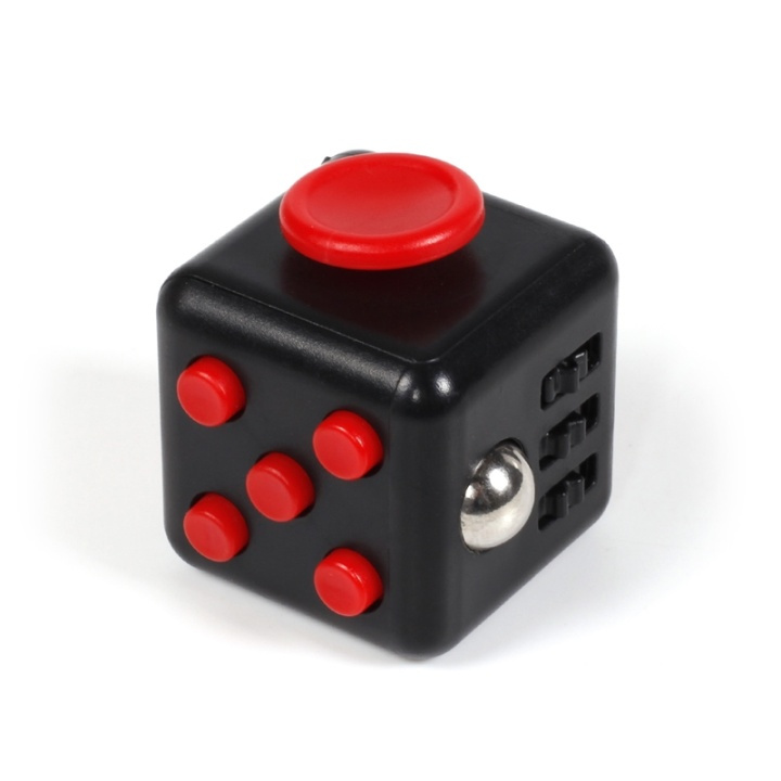 Fidget Cube, Musta/Punainen ryhmässä LELUT, TUOTTEET LAPSILLE JA VAUVOILLE / Leikkikalut, Askartelu &Pelit / Fidget Spinners @ TP E-commerce Nordic AB (38-27572)