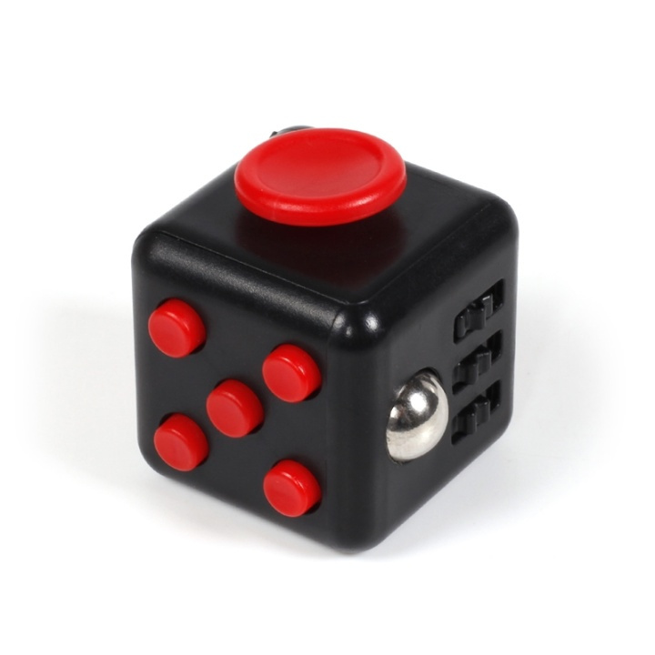 Fidget Cube, musta/punainen ryhmässä LELUT, TUOTTEET LAPSILLE JA VAUVOILLE / Leikkikalut, Askartelu &Pelit / Fidget Spinners @ TP E-commerce Nordic AB (38-27572)