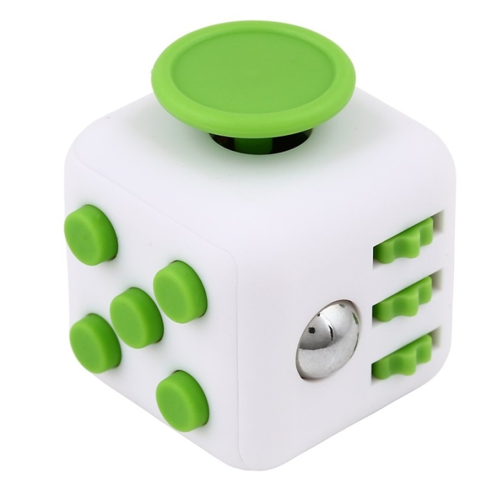 Fidget Cube, lisääntyneeseen keskittymiseen, Valkoinen/Vihreä ryhmässä LELUT, TUOTTEET LAPSILLE JA VAUVOILLE / Leikkikalut, Askartelu &Pelit / Fidget Spinners @ TP E-commerce Nordic AB (38-27621)