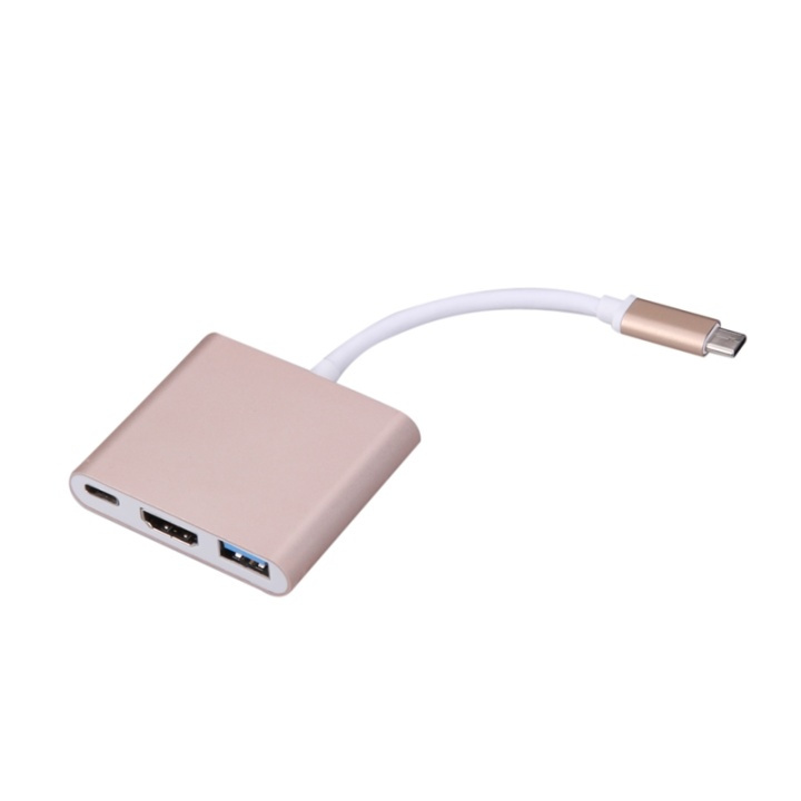 USB-C Digital AV Multiport Adapter, Guld ryhmässä TIETOKOONET & TARVIKKEET / Kaapelit & Sovittimet / Muut @ TP E-commerce Nordic AB (38-27863)