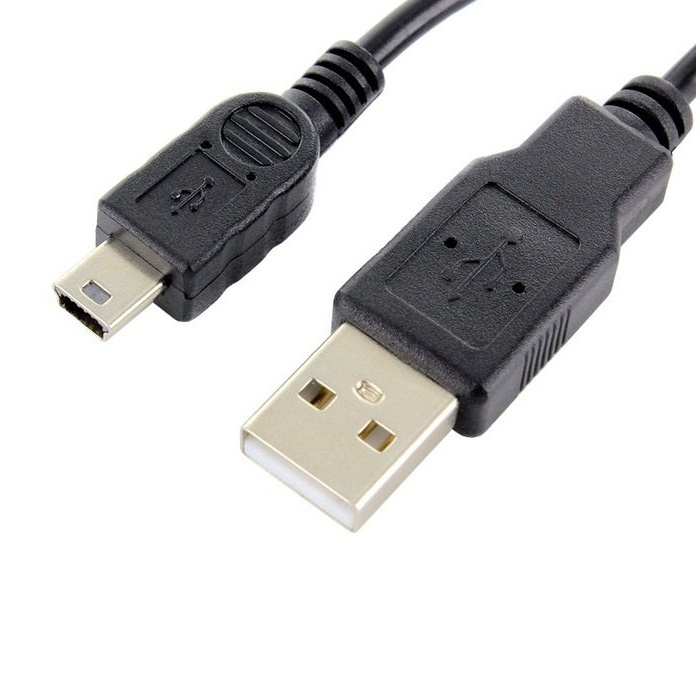 Mini USB-kaapeli, 1 metri, musta