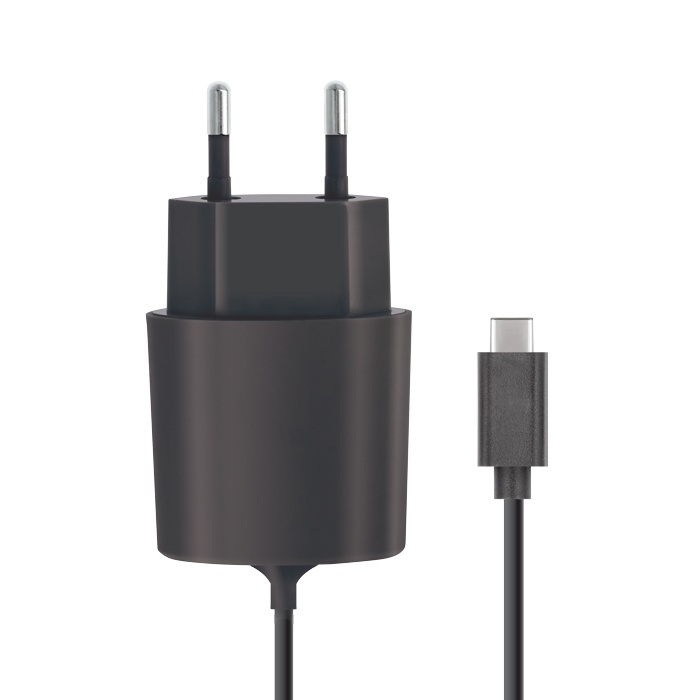 Forever-seinälaturi, sis. USB-C-kaapelin, 2,1A, musta ryhmässä ÄLYPUHELIMET JA TABLETIT / Laturit & Kaapelit / Seinälaturi / Seinälaturi Type C @ TP E-commerce Nordic AB (38-27876)