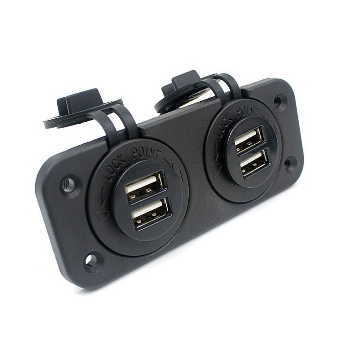 Lisäpistorasia autoon, veneeseen, matkailuautoon, 4xUSB 1A, 2.1A ryhmässä AUTO / antennit & Tarvikkeet / 12 voltin tarvikkeet @ TP E-commerce Nordic AB (38-27999)