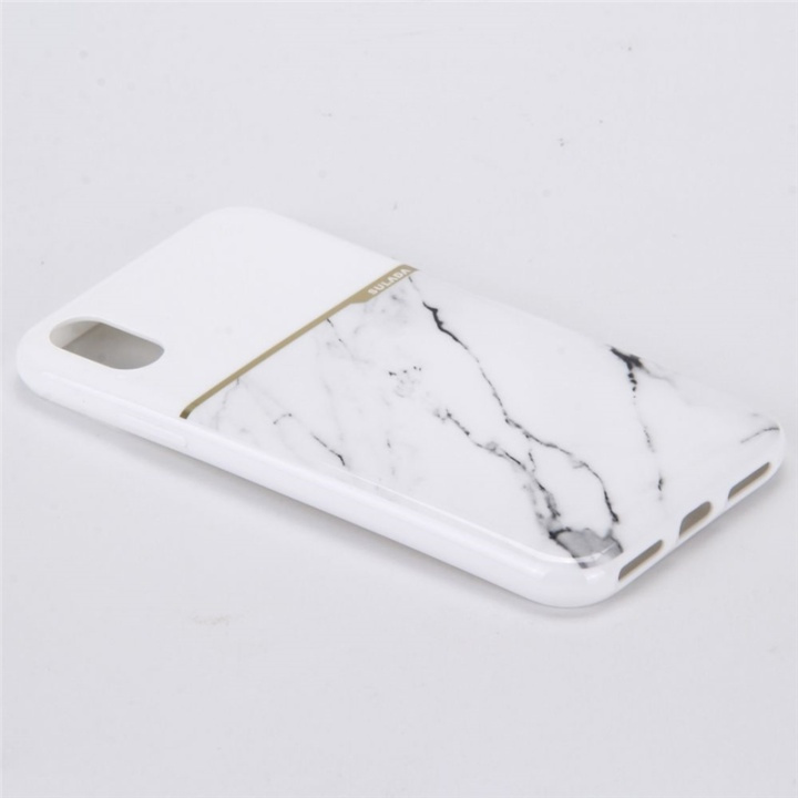Pehmeä TPU-kotelo iPhone X/XS, valkoinen marmori ryhmässä ÄLYPUHELIMET JA TABLETIT / Puhelimen suojakotelo / Apple / iPhone X/XS / Kuoret @ TP E-commerce Nordic AB (38-28452)