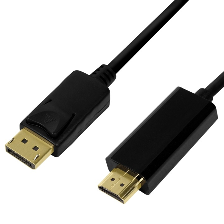 LogiLink DisplayPort 1.2 -> HDMI 1.4 4K 2m Musta ryhmässä KODINELEKTRONIIKKA / Kaapelit & Sovittimet / HDMI / Kaapelit @ TP E-commerce Nordic AB (38-28834)