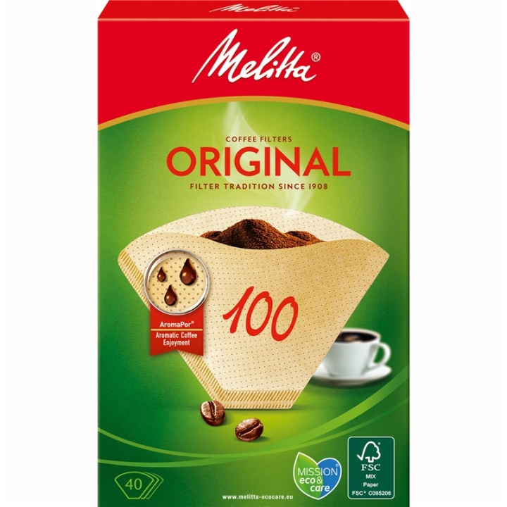 Melitta Kaffefilter 100 40pack 9st DF ryhmässä KOTI, TALOUS JA PUUTARHA / Kodinkoneet / Kahvikoneet ja tarvikkeet / Kapselit, suodatinpussit & Tarvikkeet @ TP E-commerce Nordic AB (38-28852)