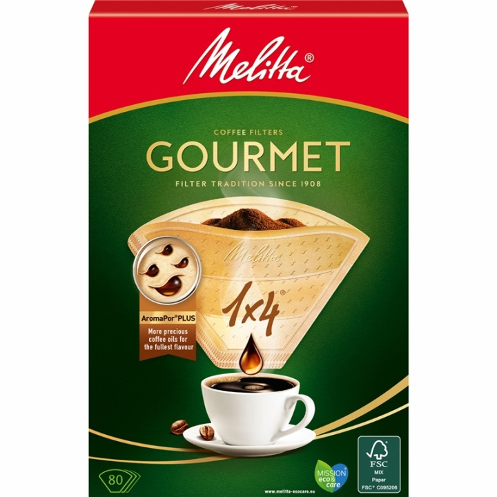 Melitta Kaffefilter Gourmet 1X4 Oblekt ryhmässä KOTI, TALOUS JA PUUTARHA / Kodinkoneet / Kahvikoneet ja tarvikkeet / Kapselit, suodatinpussit & Tarvikkeet @ TP E-commerce Nordic AB (38-28855)