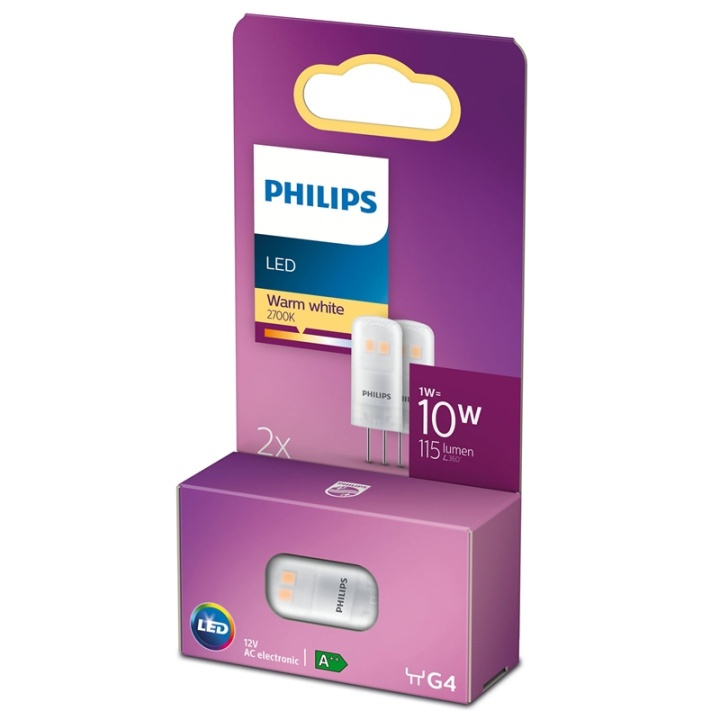 Philips 2-pack LED G4 Kapsel 10V 12W 1 ryhmässä KODINELEKTRONIIKKA / Valaistus / LED-lamput @ TP E-commerce Nordic AB (38-28888)