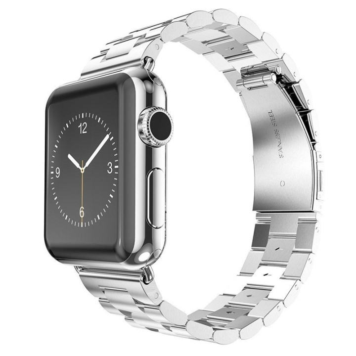 Kelloranneke ruostumattomasta teräksestä Apple Watchiin, 42/44/45mm ryhmässä ÄLYPUHELIMET JA TABLETIT / Urheilu, koti ja vapaa-aika / Apple Watch & tarvikkeet / Tarvikkeet @ TP E-commerce Nordic AB (38-29004)