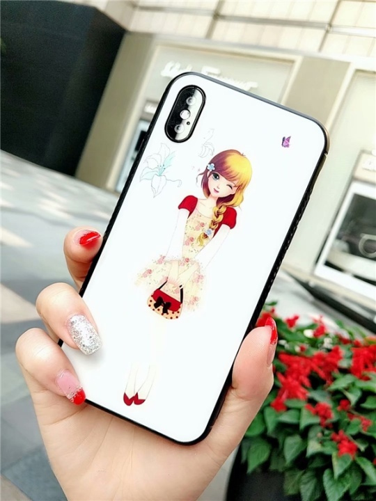 Karkaistu lasi, TPU, iPhone 7/8/SE(2.), Lilja ryhmässä ÄLYPUHELIMET JA TABLETIT / Puhelimen suojakotelo / Apple / iPhone 8 / Kuoret @ TP E-commerce Nordic AB (38-29104)