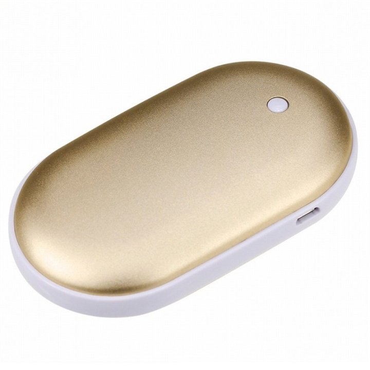 Tehopankki ja kädenlämmitin yhdessä, 5000mAh - Kultainen ryhmässä URHEILU, VAPAA-AIKA JA HARRASTUS / Hauskat tavarat / Älylaitteet @ TP E-commerce Nordic AB (38-29237)