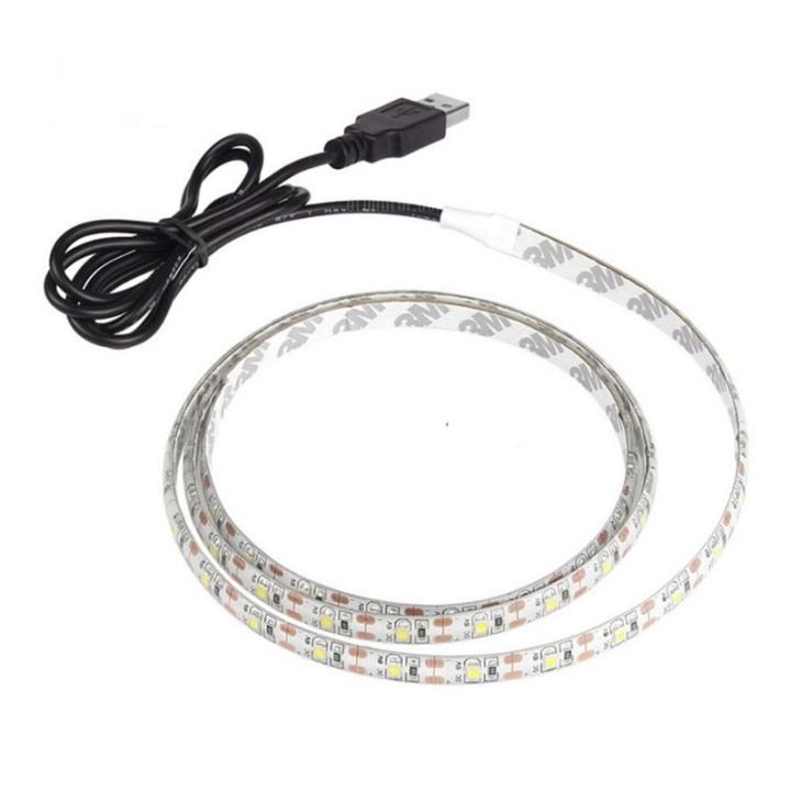 LED-strip, 1 Meter, USB, Varmvit ryhmässä KODINELEKTRONIIKKA / Valaistus / LED-silmukka @ TP E-commerce Nordic AB (38-29297)