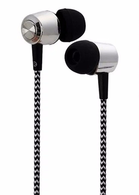 In-Ear-kuulokkeet, joissa on kangasjohto, musta ryhmässä KODINELEKTRONIIKKA / Ääni & Kuva / Kuulokkeet & Tarvikkeet / Kuulokkeet @ TP E-commerce Nordic AB (38-29690)