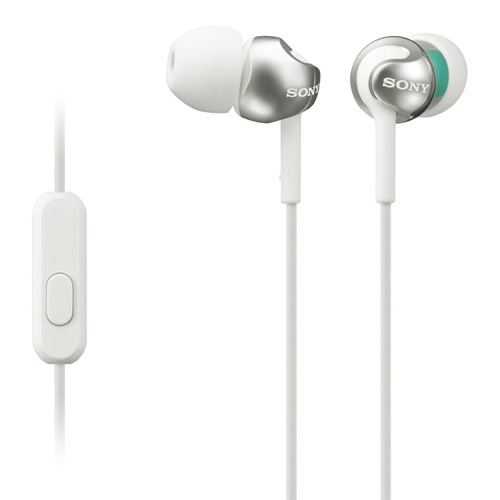 Sony MDR-EX110APW EX Series -nappikuulokkeet mikrofonilla, valkoinen ryhmässä KODINELEKTRONIIKKA / Ääni & Kuva / Kuulokkeet & Tarvikkeet / Kuulokkeet @ TP E-commerce Nordic AB (38-33171)