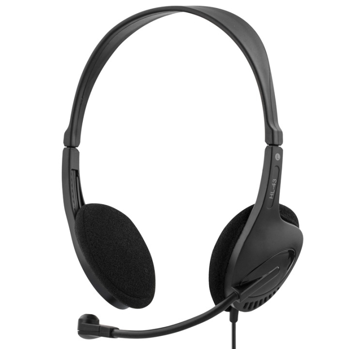 DELTACO headset, 32 Ohm, äänensäätö kaapelissa, 2,5 m, m ryhmässä KODINELEKTRONIIKKA / Ääni & Kuva / Kuulokkeet & Tarvikkeet / Kuulokkeet @ TP E-commerce Nordic AB (38-35143)
