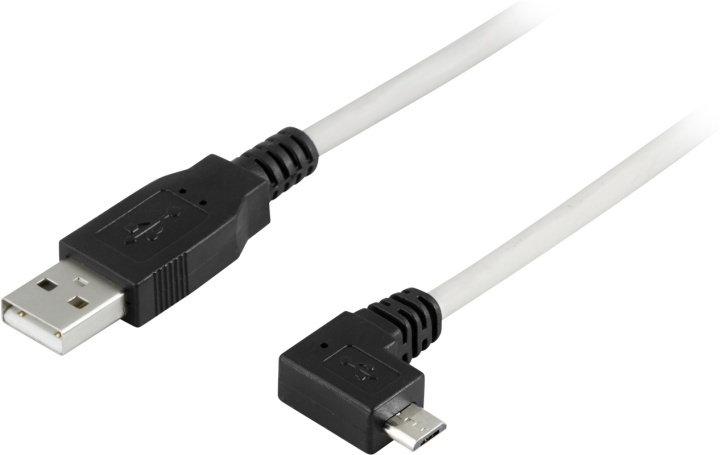 DELTACO USB2.0 Au -kulma oikealle Bu, 5-pin, lataus/tiedonsiirto ryhmässä TIETOKOONET & TARVIKKEET / Kaapelit & Sovittimet / USB / Micro-USB / Kaapelit @ TP E-commerce Nordic AB (38-35226)