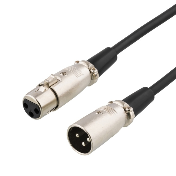 DELTACO XLR cable,3pin male to 3pin female,1m black ryhmässä KODINELEKTRONIIKKA / Kaapelit & Sovittimet / Digitaalinen ääni @ TP E-commerce Nordic AB (38-35252)