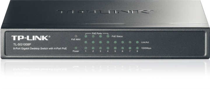 TP-LINK kytkin 8x10/100/1000Mbps, RJ45, 4xPoE, pöytämalli, musta ryhmässä TIETOKOONET & TARVIKKEET / Verkko / Kytkimet @ TP E-commerce Nordic AB (38-35312)