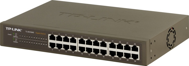 TP-LINK verkkokytkin, 24-portti 10/100/1000Mbps, RJ45, metallia ryhmässä TIETOKOONET & TARVIKKEET / Verkko / Kytkimet @ TP E-commerce Nordic AB (38-35331)