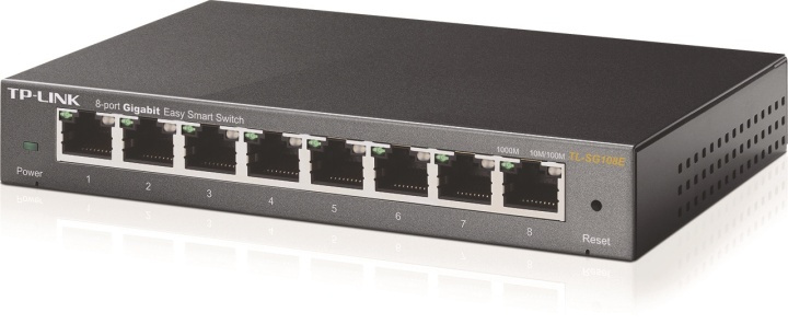 TP-LINK, verkkokytkin, Easy smart 8x10/100/1000Mbps, RJ45, metalli ryhmässä TIETOKOONET & TARVIKKEET / Verkko / Kytkimet @ TP E-commerce Nordic AB (38-35334)