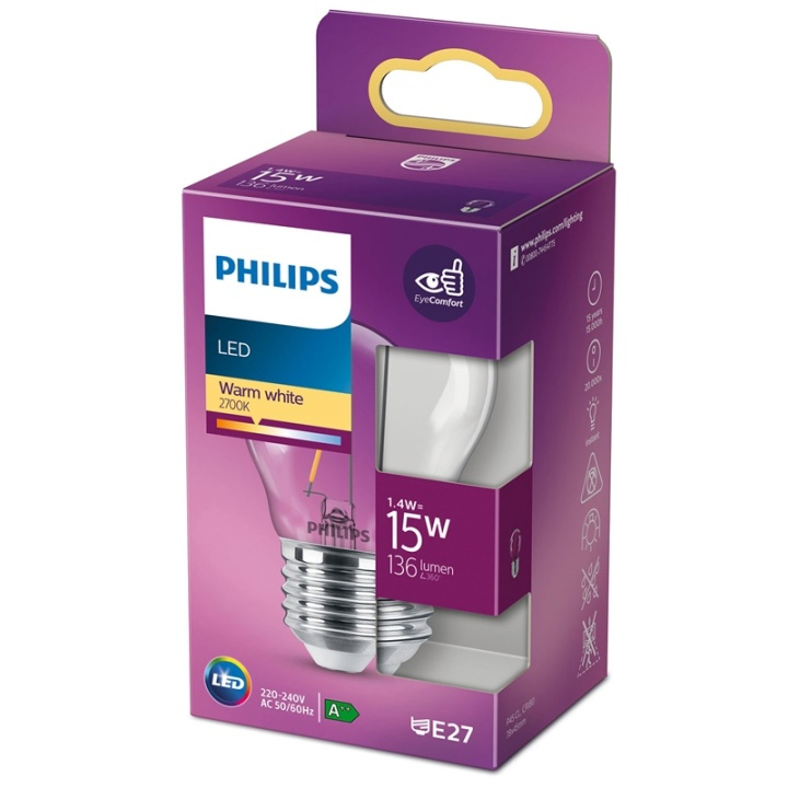 Philips LED E27 Klot 15W Klar Dimbar 1 ryhmässä KODINELEKTRONIIKKA / Valaistus / LED-lamput @ TP E-commerce Nordic AB (38-35774)