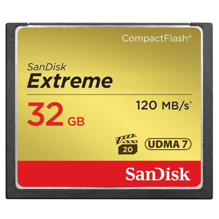 SANDISK CF Extreme 32 GB 120MB/s UDMA7 ryhmässä KODINELEKTRONIIKKA / Tallennusvälineet / Muistikortit / Compact Flash @ TP E-commerce Nordic AB (38-36425)