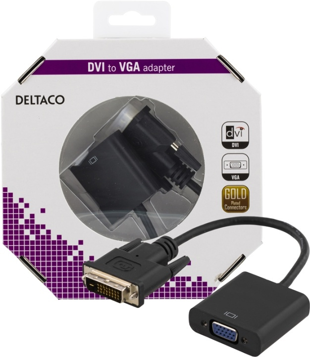 DELTACO DVI-sovitin, DVI-D Dual-VGA, 24+1-pin ur-15-pin na, musta ryhmässä TIETOKOONET & TARVIKKEET / Kaapelit & Sovittimet / DVI / Sovittimet @ TP E-commerce Nordic AB (38-36718)