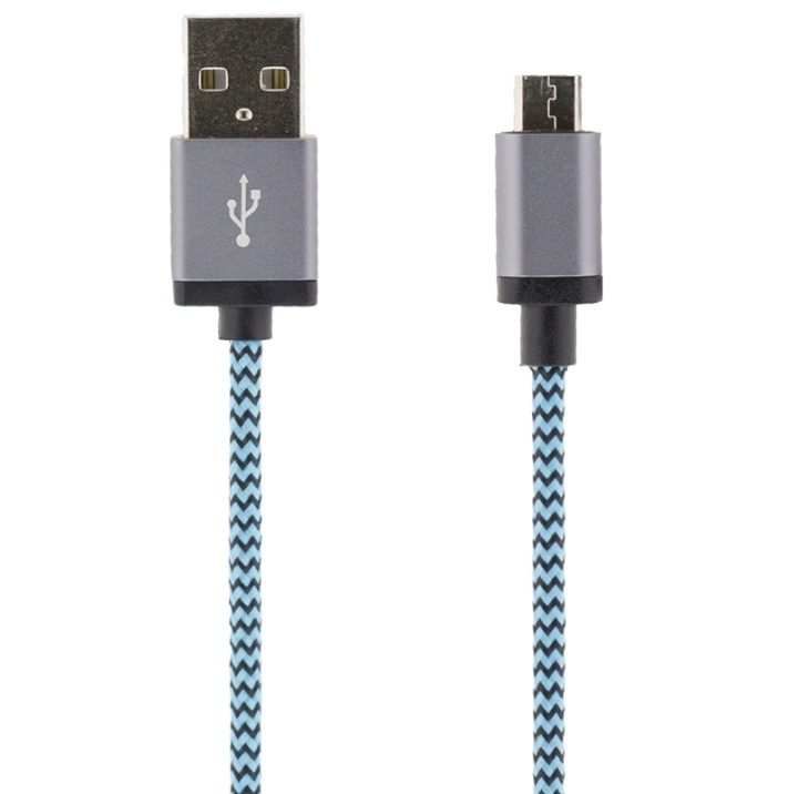 STREETZ USB-kaapeli, kangasp., Type A ur - Type Micro B, 1m, sininen ryhmässä ÄLYPUHELIMET JA TABLETIT / Laturit & Kaapelit / Kaapelit / MicroUSB-kaapelit @ TP E-commerce Nordic AB (38-37091)