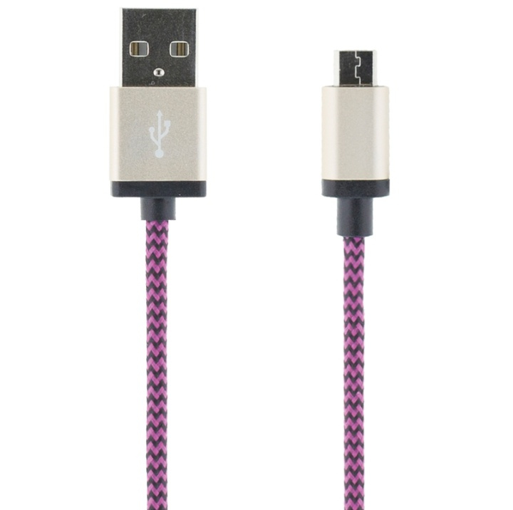 STREETZ USB-kaapeli, kangasp., Type A ur - Type Micro B, 1m, violetti ryhmässä ÄLYPUHELIMET JA TABLETIT / Laturit & Kaapelit / Kaapelit / MicroUSB-kaapelit @ TP E-commerce Nordic AB (38-37092)