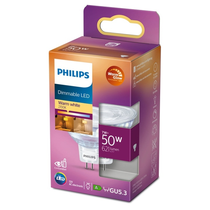 Philips LED GU5.3 Spot 50W 12V Dimbar ryhmässä KODINELEKTRONIIKKA / Valaistus / LED-lamput @ TP E-commerce Nordic AB (38-38802)