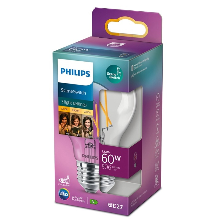 Philips LED SceneSwitch E27 Normal 60- ryhmässä KODINELEKTRONIIKKA / Valaistus / LED-lamput @ TP E-commerce Nordic AB (38-38869)