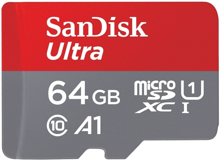 SanDisk Ultra microSDXC 64GB, 100MB/s, A1, Klass 10/UHS-1 ryhmässä KODINELEKTRONIIKKA / Tallennusvälineet / Muistikortit / MicroSD/HC/XC @ TP E-commerce Nordic AB (38-39429)