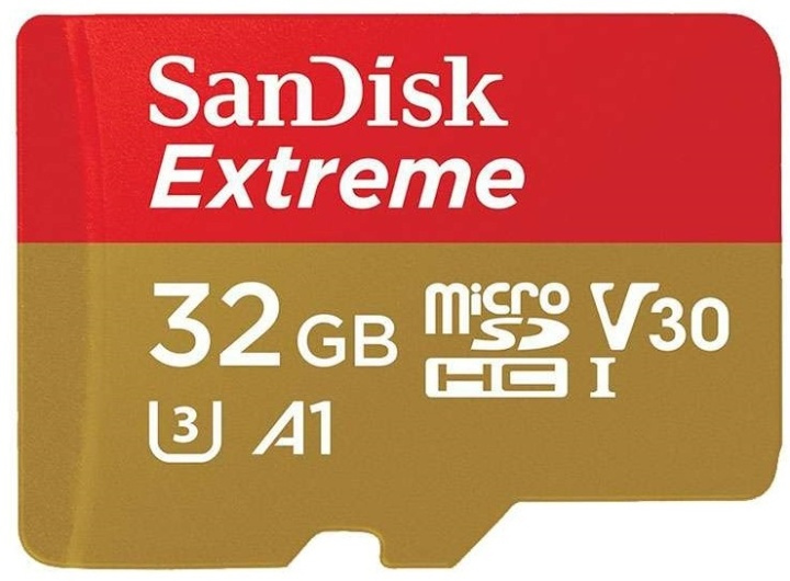 SanDisk MicroSDHC Extreme 32GB A1 100mb/s Uhs-I ryhmässä KODINELEKTRONIIKKA / Tallennusvälineet / Muistikortit / MicroSD/HC/XC @ TP E-commerce Nordic AB (38-39788)