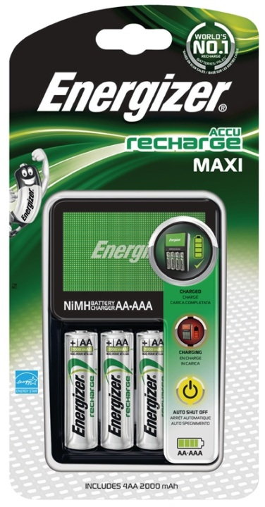 Energizer AA / AAA NiMH Akkulaturi 4x AA/HR6 2000 mAh ryhmässä KODINELEKTRONIIKKA / Paristot & Laturit / Paristolaturi @ TP E-commerce Nordic AB (38-40486)