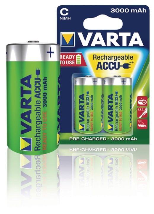 Varta Ladattava Ni-MH-Akku C | 1.2 V DC | 3000 mAh | Esiladattu | 2 - Läpipainopakkaus | HR14 | Keltainen / Vihreä ryhmässä KODINELEKTRONIIKKA / Paristot & Laturit / Ladattavat paristot / Muut @ TP E-commerce Nordic AB (38-41942)