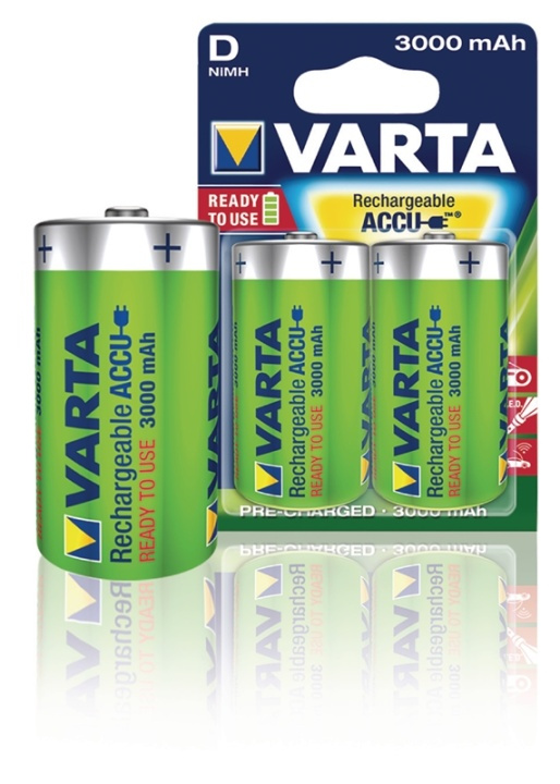 Varta Ladattava Ni-MH-Akku D | 1.2 V DC | 3000 mAh | Esiladattu | 2 - Läpipainopakkaus | HR20 | Keltainen / Vihreä ryhmässä KODINELEKTRONIIKKA / Paristot & Laturit / Ladattavat paristot / Muut @ TP E-commerce Nordic AB (38-41943)