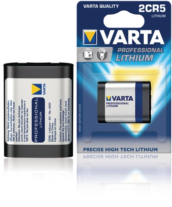 Varta Lithium Battery 2CR5 | 6 V DC | 1400 mAh | 1 - Läpipainopakkaus | Harmaa / Hopea ryhmässä KODINELEKTRONIIKKA / Paristot & Laturit / Akut / Nappiparistot @ TP E-commerce Nordic AB (38-41962)