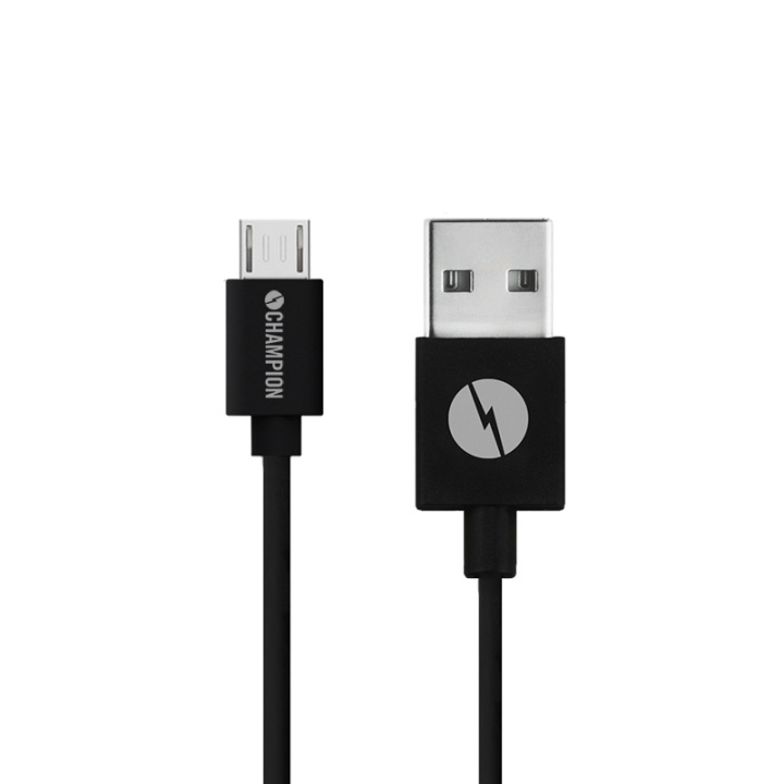 Champion Ladd&Synk kab. MicroUSB 1,0m S ryhmässä TIETOKOONET & TARVIKKEET / Kaapelit & Sovittimet / USB / Micro-USB / Kaapelit @ TP E-commerce Nordic AB (38-43018)