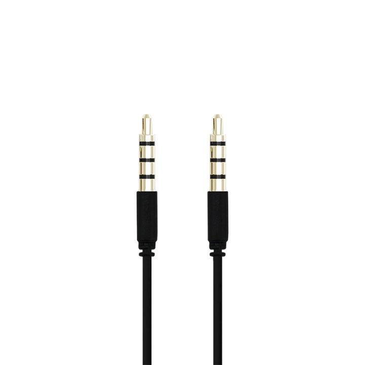 Champion 3,5mm Audiokabel 1,0m Svart ryhmässä KODINELEKTRONIIKKA / Kaapelit & Sovittimet / Analoginen ääni / 3.5 mm @ TP E-commerce Nordic AB (38-43121)