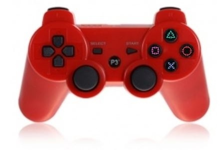 Trådlös handkontroll till PS3 med Bluetooth & DoubleShock 3, Röd ryhmässä KODINELEKTRONIIKKA / Pelikonsolit & Tarvikkeet / Sony PlayStation 3 @ TP E-commerce Nordic AB (38-4446)