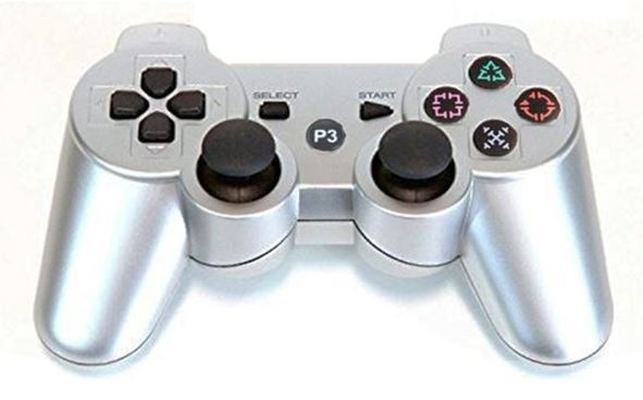 Trådlös handkontroll till PS3 med Bluetooth & DoubleShock 3, Silver ryhmässä KODINELEKTRONIIKKA / Pelikonsolit & Tarvikkeet / Sony PlayStation 3 @ TP E-commerce Nordic AB (38-4447)