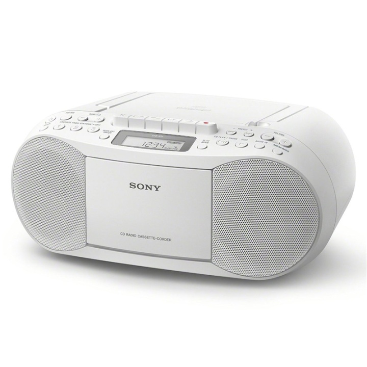 Sony Boombox CD/Kassett/Radio Vit ryhmässä KODINELEKTRONIIKKA / Ääni & Kuva / Kotiteatteri, HiFi ja kannettavat / Compact Stereo & Levysoitin @ TP E-commerce Nordic AB (38-45487)