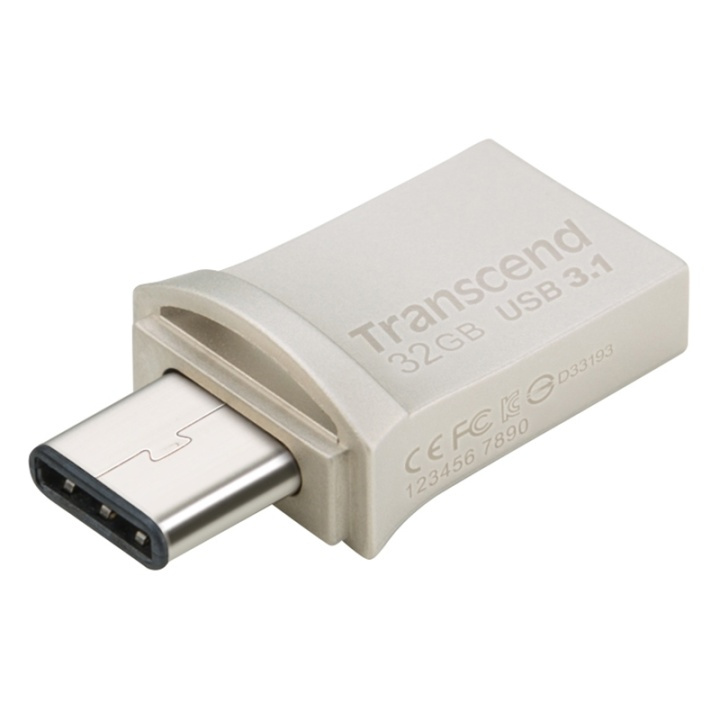 Transcend USB-minne (USB3+Type-C) 32GB ryhmässä KODINELEKTRONIIKKA / Tallennusvälineet / USB-muistitikku / USB 3.0 @ TP E-commerce Nordic AB (38-45880)