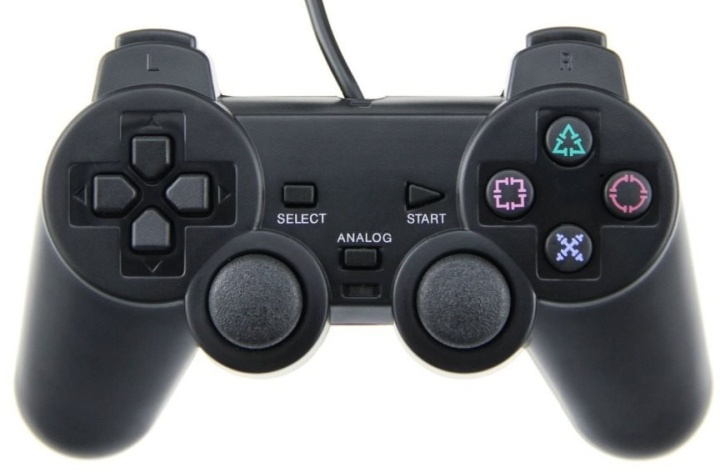 Käsiohjain Playstation 2:lle (musta) ryhmässä KODINELEKTRONIIKKA / Pelikonsolit & Tarvikkeet / Sony PlayStation 2 @ TP E-commerce Nordic AB (38-4677)