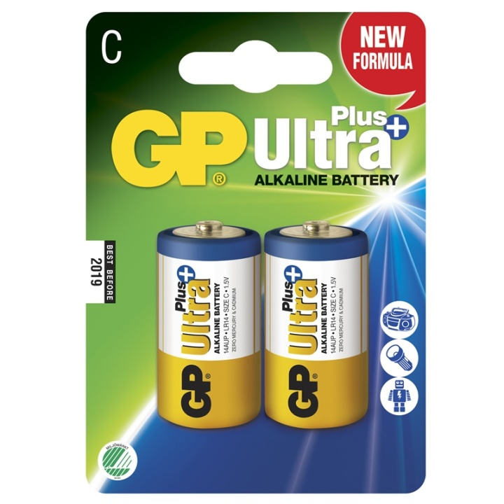 GP Ultra Plus Alkaline C LR14 2-p ryhmässä KODINELEKTRONIIKKA / Paristot & Laturit / Akut / Muut @ TP E-commerce Nordic AB (38-46984)