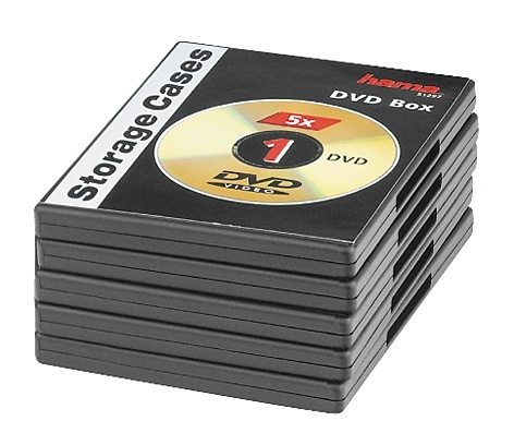 Hama DVD-Box Svart 5-pack ryhmässä KODINELEKTRONIIKKA / Tallennusvälineet / CD/DVD/BD-levyt / CD/DVD säilytys @ TP E-commerce Nordic AB (38-47344)
