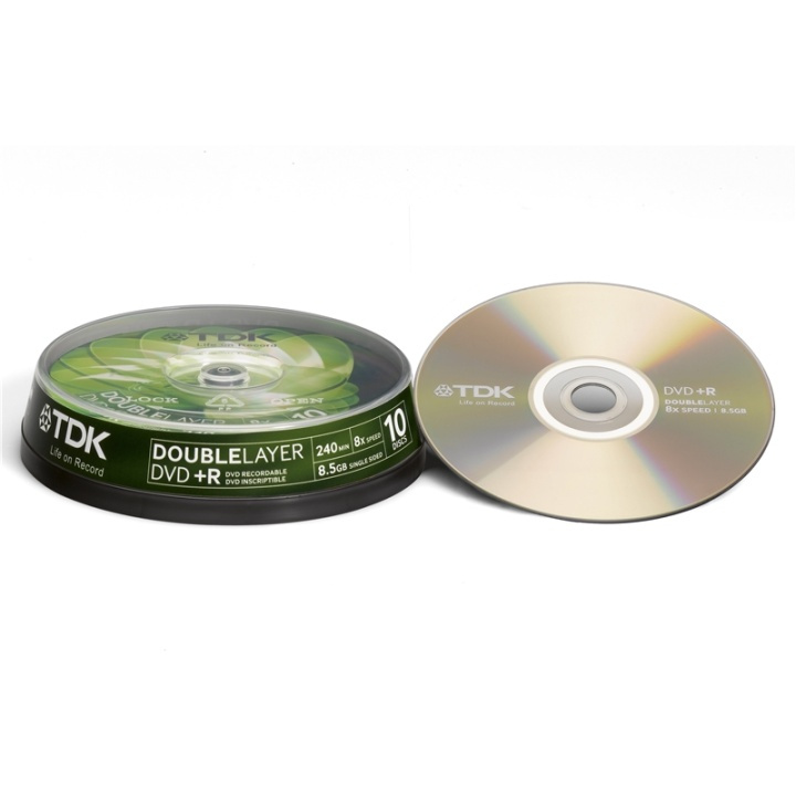 TDK DVD+R Doublelayer 10-pack Cakebox ryhmässä KODINELEKTRONIIKKA / Tallennusvälineet / CD/DVD/BD-levyt / DVD+R @ TP E-commerce Nordic AB (38-47845)